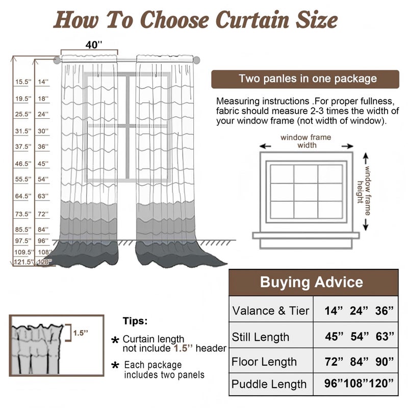 Chyhomenyc Ivory Sheer Curtains 84 Inches Long 2 Panels Set  Light Filtering Cream Voile Window Drapes for Bedroom Living Room  42Wx84L Inch  Ivory  Set of 2 - Image 4